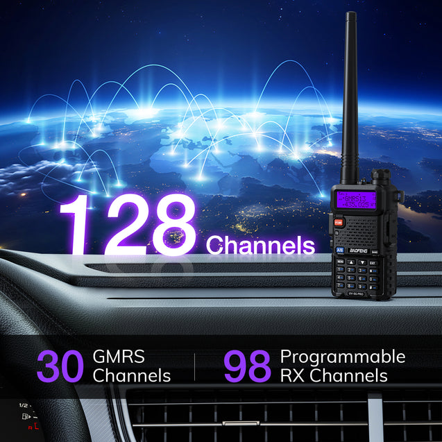 Baofeng UV-5G Pro  comes with 128 channels