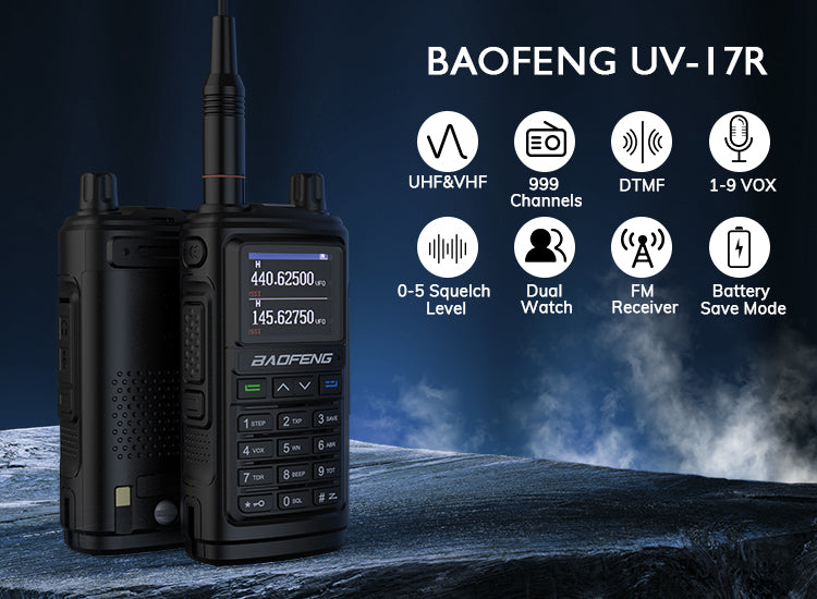 Baofeng UV-9R Plus VHF UHF Walkie Talkie Dual-Band Ham Handheld