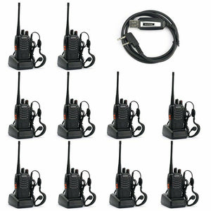 BF-888S [10 Pack + Cable] 5W UHF Radio Baofeng