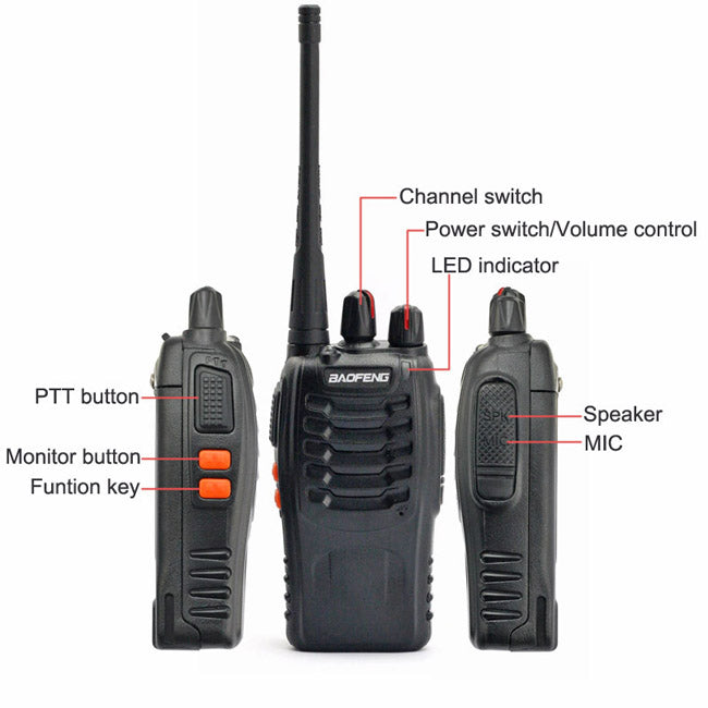 Baofeng Walkie Talkies bf-888s Long Range Two-Way Radios for Adults  Rechargeable Handheld Interphone Professional UHF Communicator 3 Pack Walky  Talky