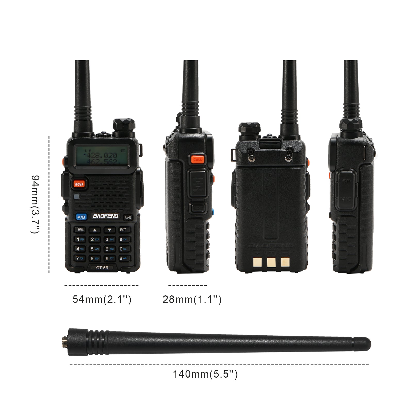 2x Baofeng Uv-9r Plus Talkie-Walkie Vhf Uhf Dual Band 15W Handheld Two Way  Radio