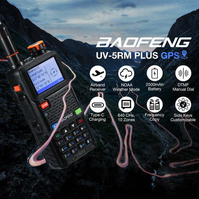 UV-5RM Plus GPS 10W Multi-Band Radio