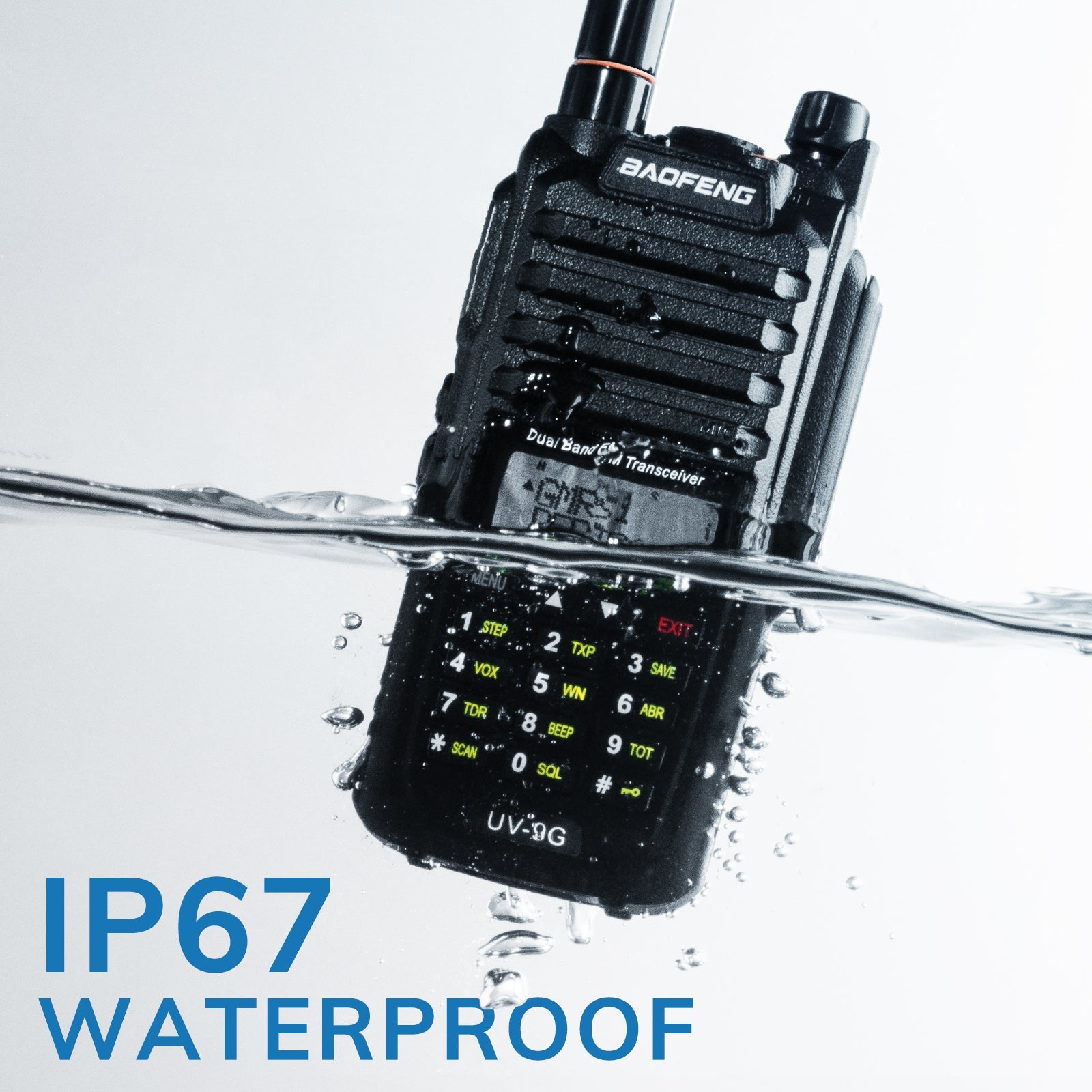Walkie Talkie UV-9R Plus 8w Waterproof IP67 Dual Band Radio with